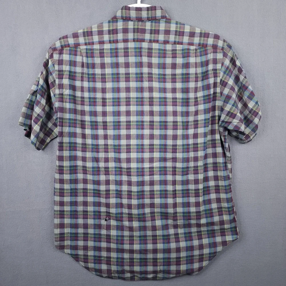 Polo Ralph Lauren G.I. Shirt Mens L Multi‎ Plaid Short Sleeve Grunge Streetwear